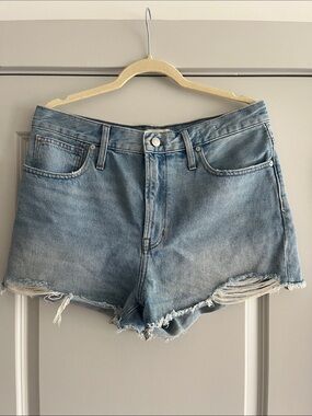 Madewell High-Rise Distressed Women's Denim Shorts - Light Blue